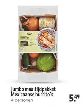 Aanbieding: Jumbo maaltijdpakket Mexicaanse burrito's