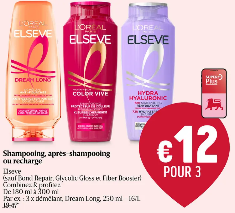Offre: Shampooing, après-shampooing ou recharge