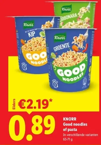 Aanbieding: Knorr Good noodles of pasta