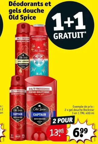 Offre: Déodorants et gels douche Old Spice