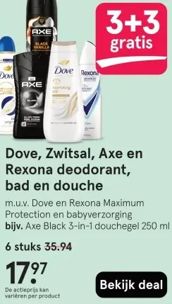 Aanbieding: Deodorant, bad en douche