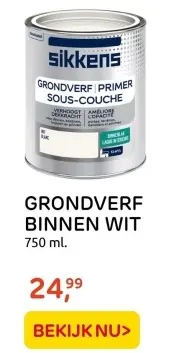 Aanbieding: GRONDVERF BINNEN WIT