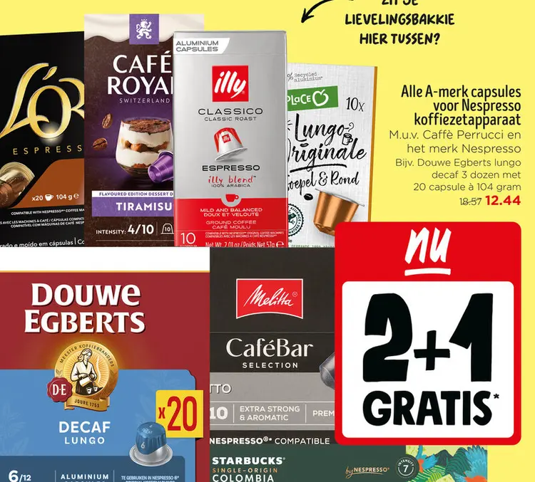 Aanbieding: A-merk capsules voor Nespresso koffiezetapparaat