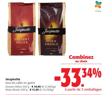 Offre: Jacqmotte tous les cafés en grains