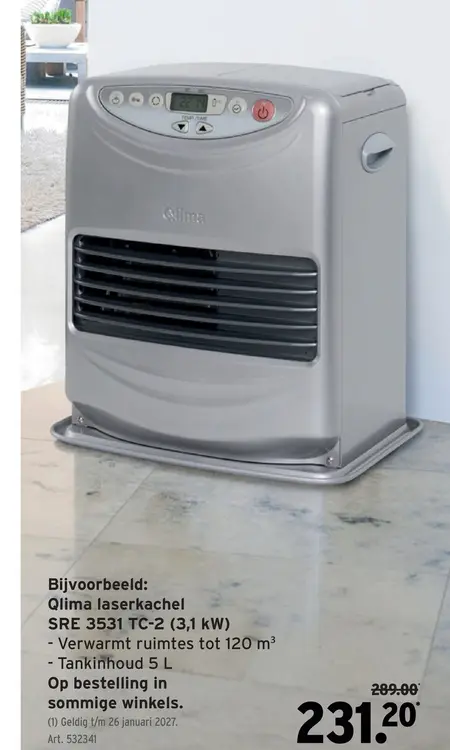 Promotie: Qlima laserkachel SRE 3531 TC-2 (3,1 kW)