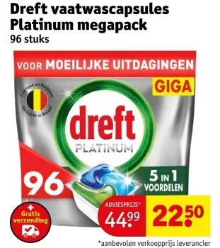 Aanbieding: vaatwascapsules Platinum megapack