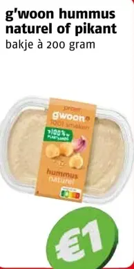 Aanbieding: Hummus naturel of pikant