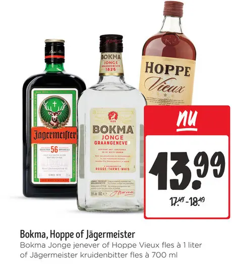 Aanbieding: Bokma, Hoppe of Jägermeister