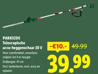 Aanbieding: Telescopische accu-heggenschaar 20 V