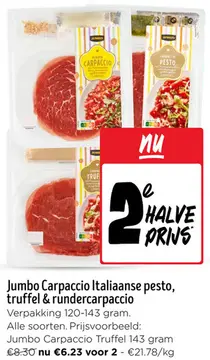 Aanbieding: Carpaccio Italiaanse pesto, truffel & rundercarpaccio