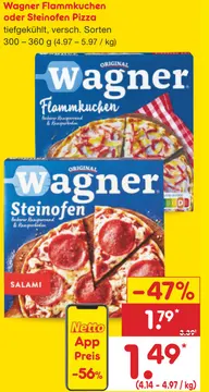 Aanbieding: Wagner Flammkuchen oder Steinofen Pizza