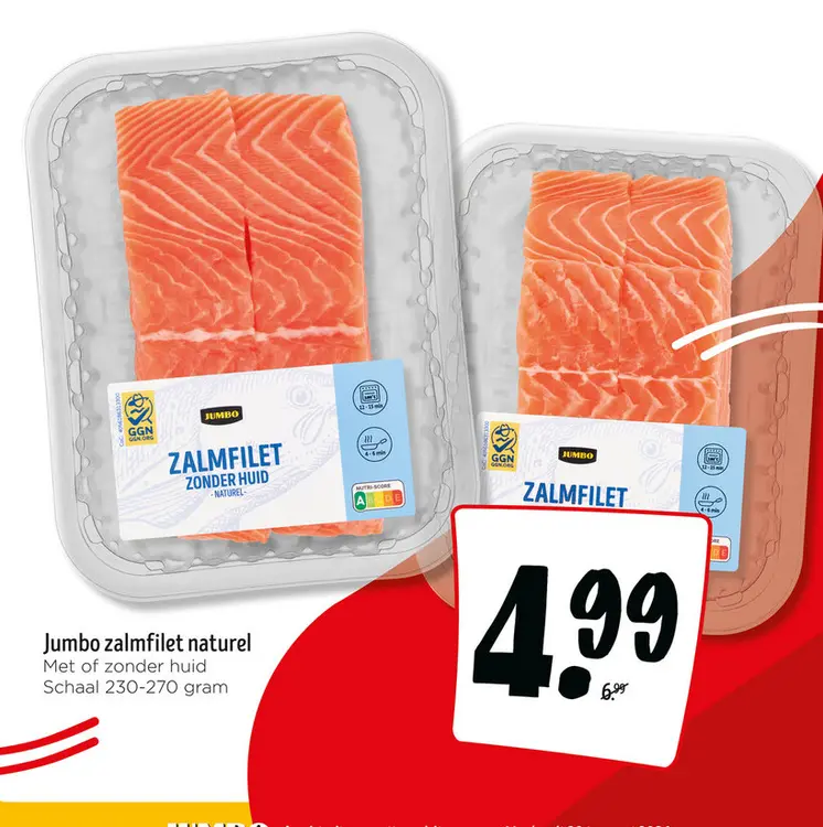 Aanbieding: Jumbo zalmfilet naturel