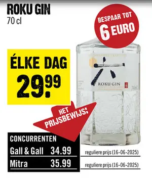 Aanbieding: Suntory Roku Gin Japanse craft gin 70 cl