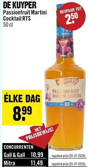 Aanbieding: De Kuyper Passionfruit Martini Cocktail 0.0% 50 cl