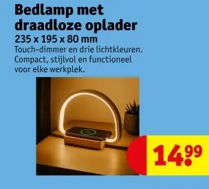 Promotie: Bedlamp met draadloze oplader