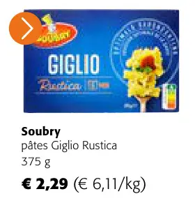 Offre: pâtes Giglio Rustica