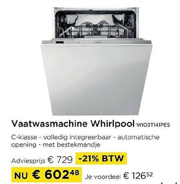 Aanbieding: Vaatwasmachine Whirlpool WIO3T141PES