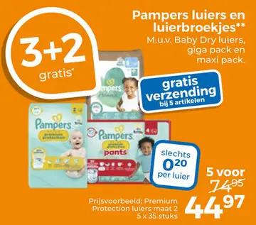 Aanbieding: Pampers luiers en luierbroekjes