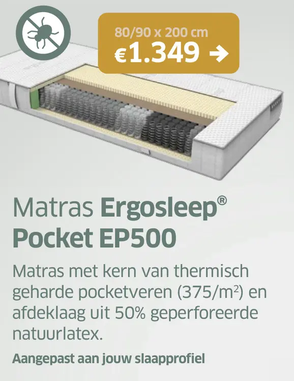 Promotie: Matras Ergosleep Pocket EP500