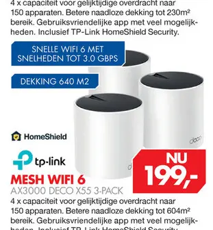 Aanbieding: Mesh wifi 6 ax3000 deco x55 3-pack