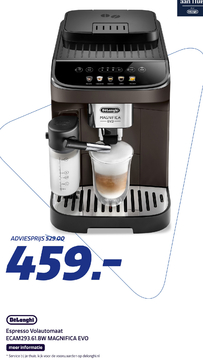 Aanbieding: De'Longhi Espresso Volautomaat ECAM293.61.BW MAGNIFICA EVO