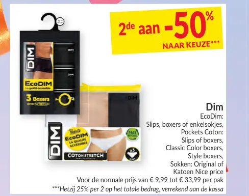Promotie: Dim Slips, boxers of enkelsokjes, Pockets Coton, Slips of boxers, Classic Color boxers, Style boxers, Sokken: Original of Katoen Nice price