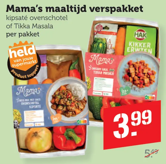 Aanbieding: Mama's maaltijd verspakket kipsaté ovenschotel