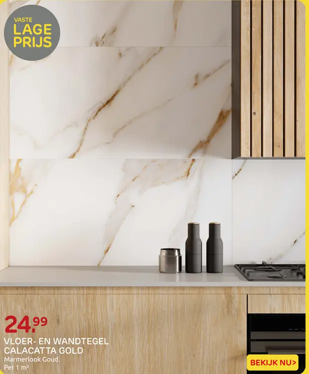 Aanbieding: Vloer- en wandtegel Calacatta Gold