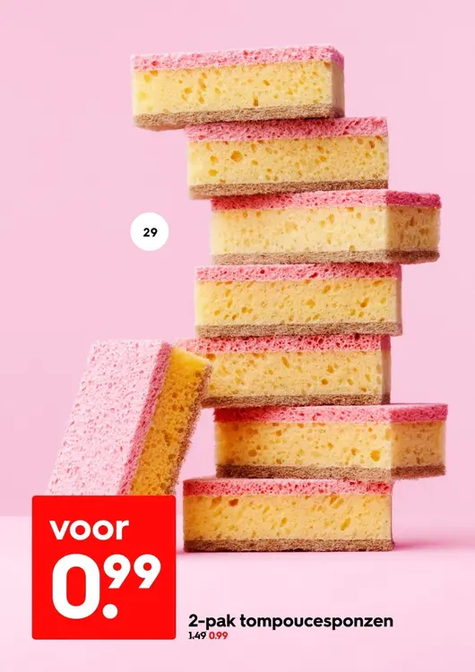Aanbieding: 2-pak tompoucesponzen