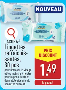 Offre: LACURA Lingettes rafraîchis-santes
