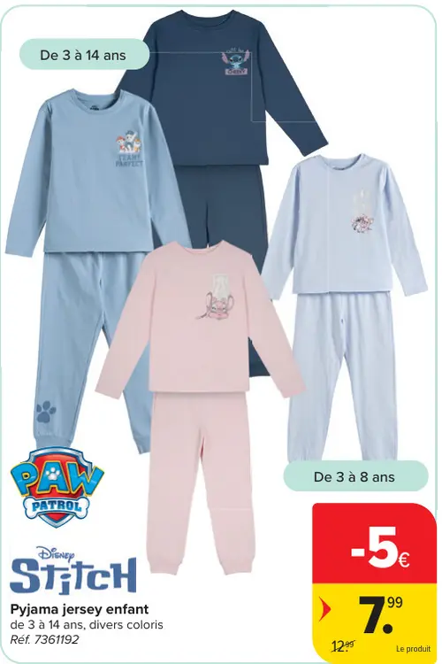 Offre: Pyjama jersey enfant