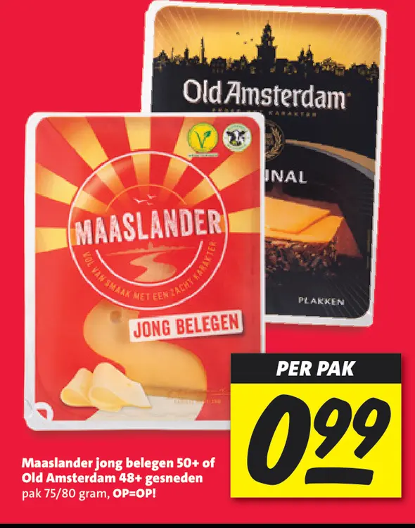 Aanbieding: Maaslander jong belegen 50+ of Old Amsterdam 48+ gesneden