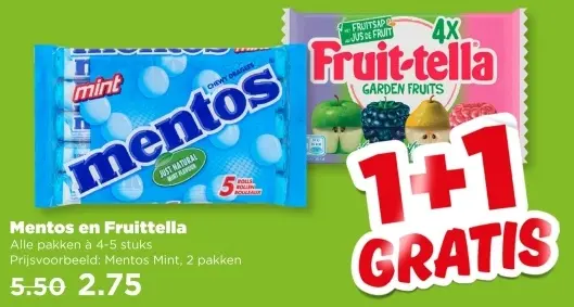 Aanbieding: Mentos en Fruittella