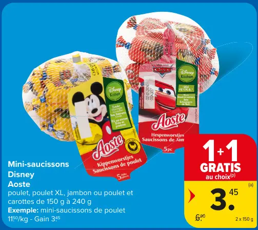 Offre: Mini-saucissons Disney