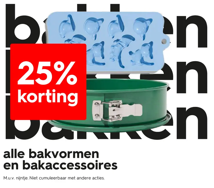 Promotie: Alle bakvormen en bakaccessoires