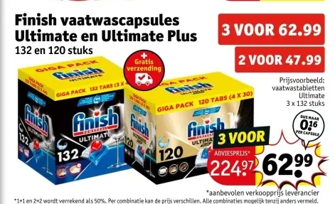Aanbieding: Vaatwascapsules Ultimate en Ultimate Plus