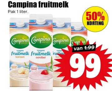 Aanbieding: Campina fruitmelk