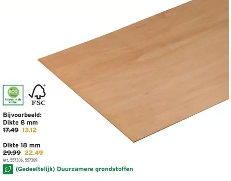 Promotie: Multiplex Dikte 8 mm