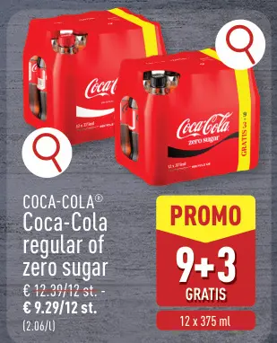 Promotie: Coca-Cola regular of zero sugar