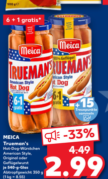 Aanbieding: Trueman's Hot-Dog-Würstchen American Style