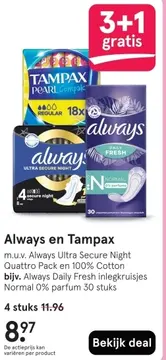 Aanbieding: Always en Tampax