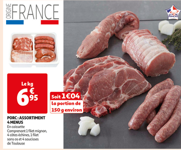 Offre: PORC: ASSORTIMENT 4 MENUS