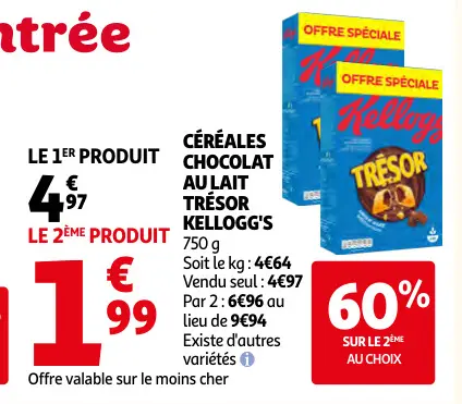 Promotie: Céréales chocolat au lait trésor