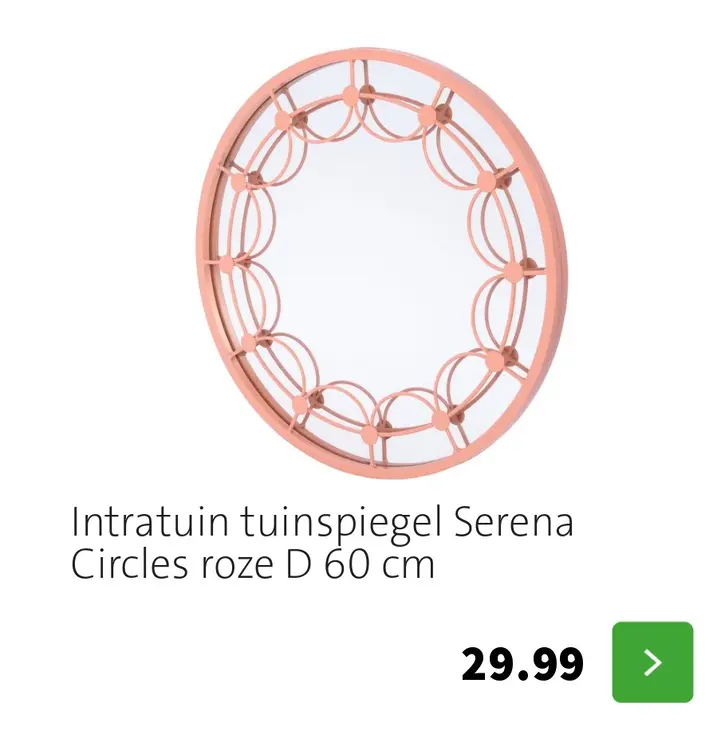 Aanbieding: tuinspiegel Serena Circles roze