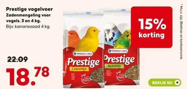 Aanbieding: Prestige vogelvoer Zadenmengeling