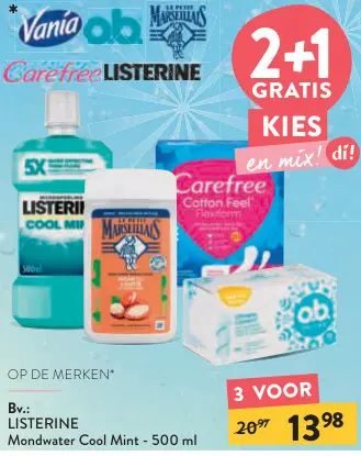 Promotie: Listerine, Vania, OB, Carefree