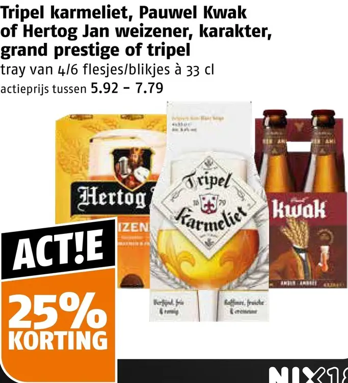 Aanbieding: Tray van 4/6 flesjes/blikjes à 33 cl