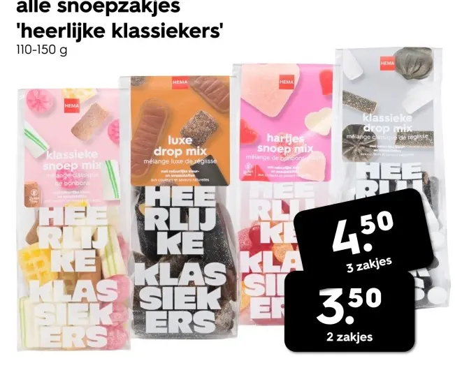 Promotie: alle snoepzakjes 'heerlijke klassiekers'