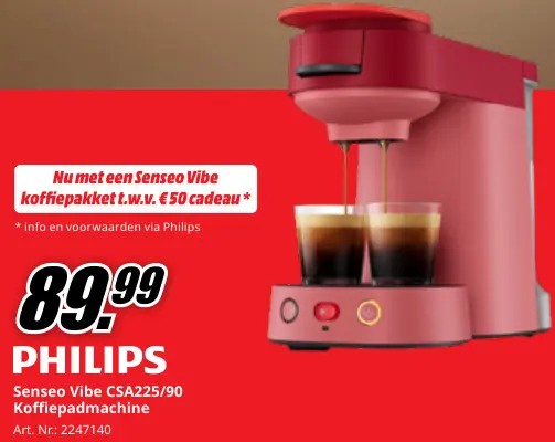 Promotie: Senseo Vibe CSA225/90 Koffiepadmachine