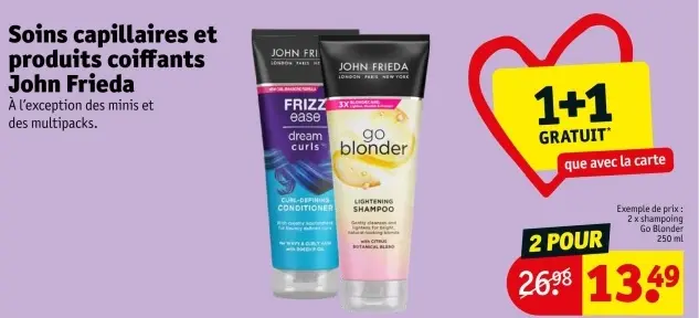 Offre: Soins capillaires et produits coiffants John
